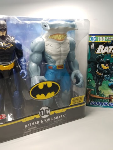 Batman - Batman & King Shark - 12" Action Figures Plus Comic Book (Target Exclusive)